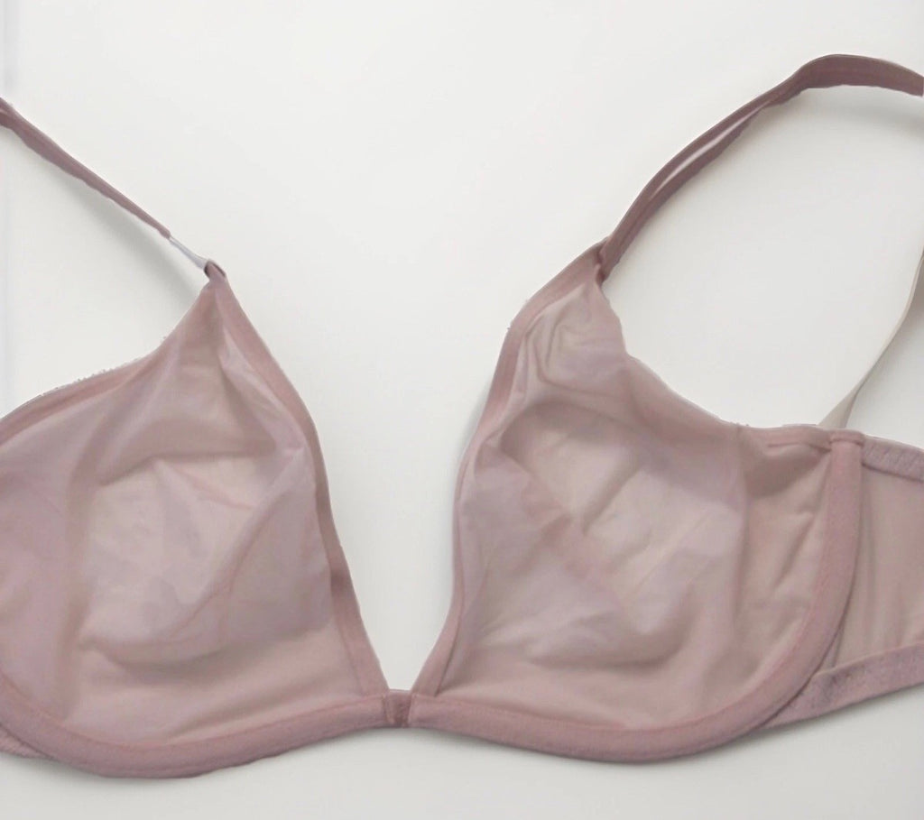 Calvin Klein Women's Sheer Marquisette Unlined Plunge Bra Beige 38D