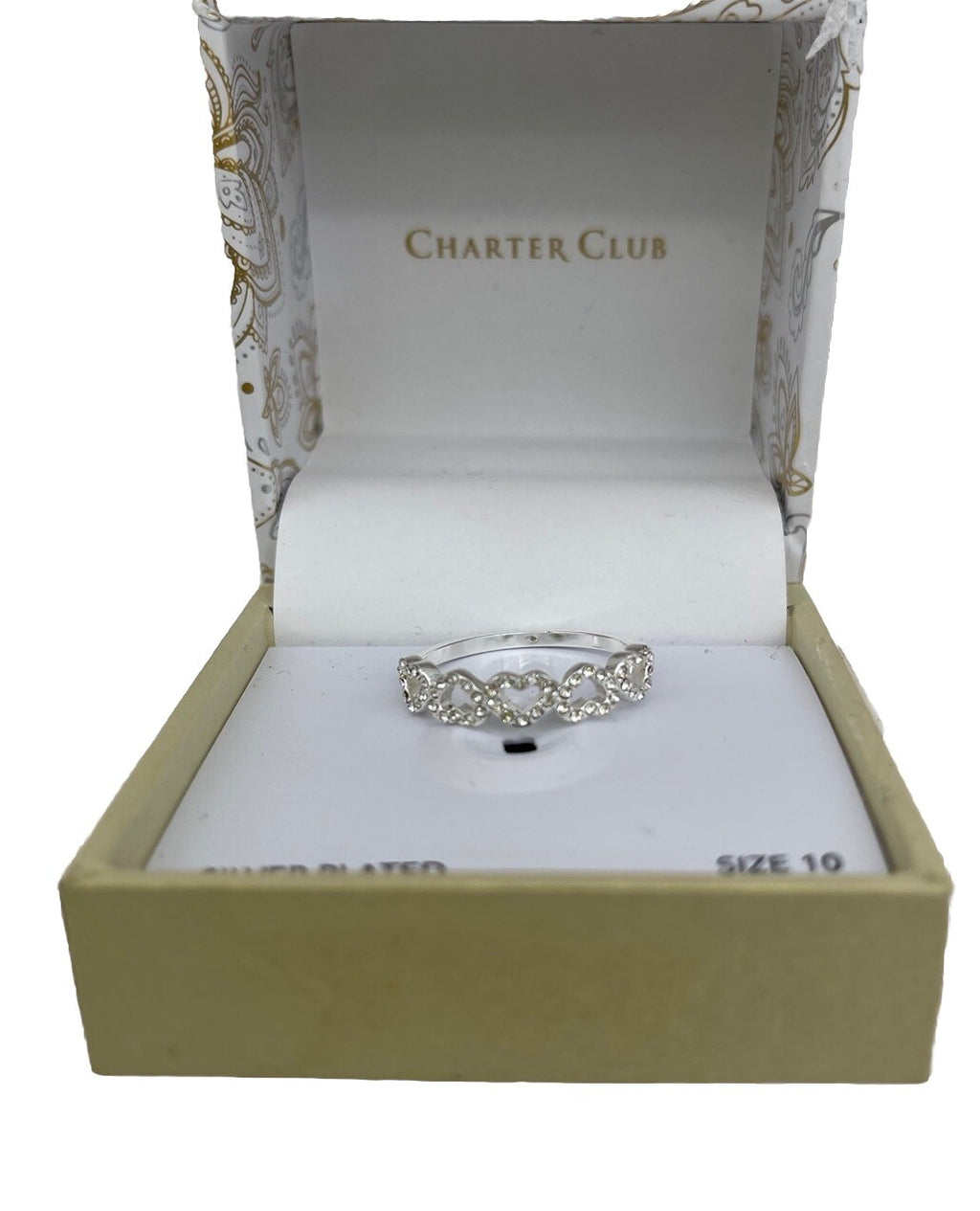 Silver Heart Ring Size 10 Charter Club