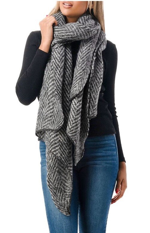  Marcus Adler Women's Plush Chevron Ultra Soft Scarf