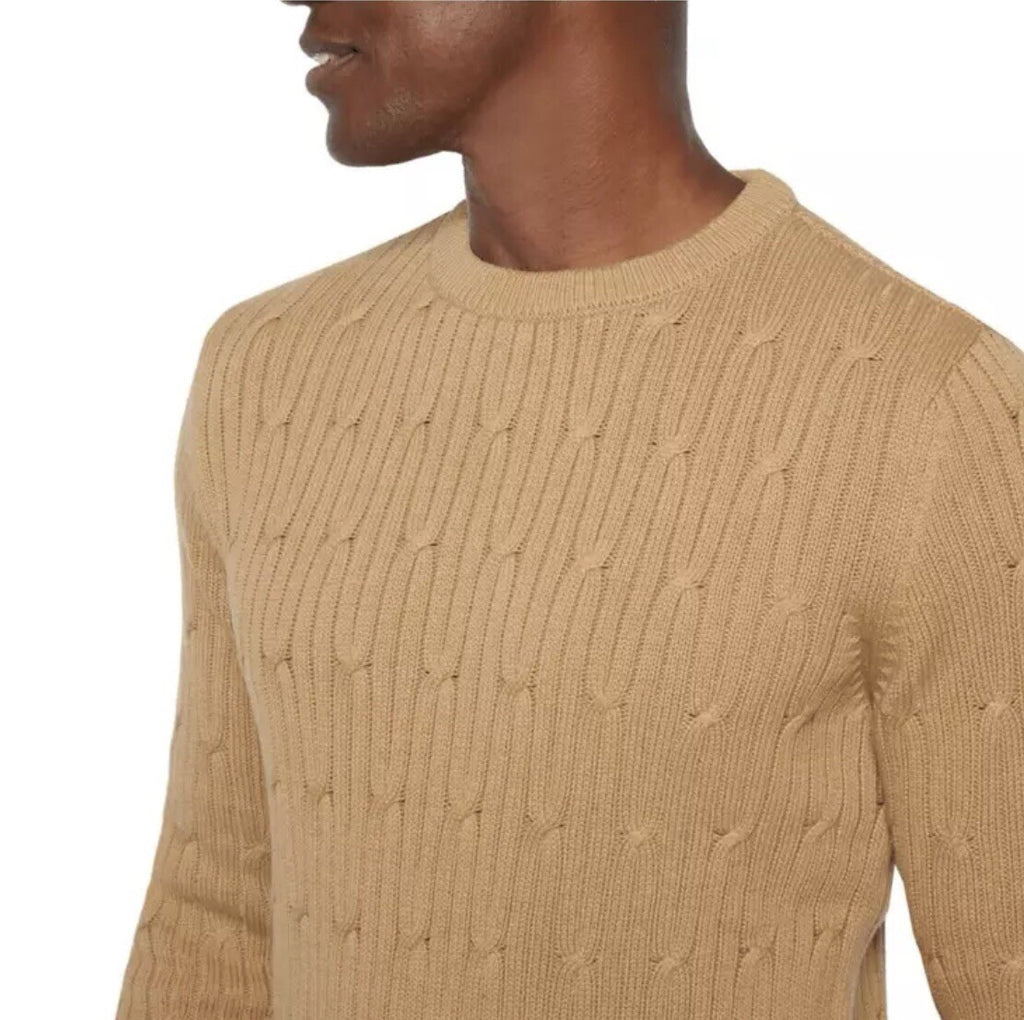 Express Men's Cable Knit Sweater Size XXL Pecan
