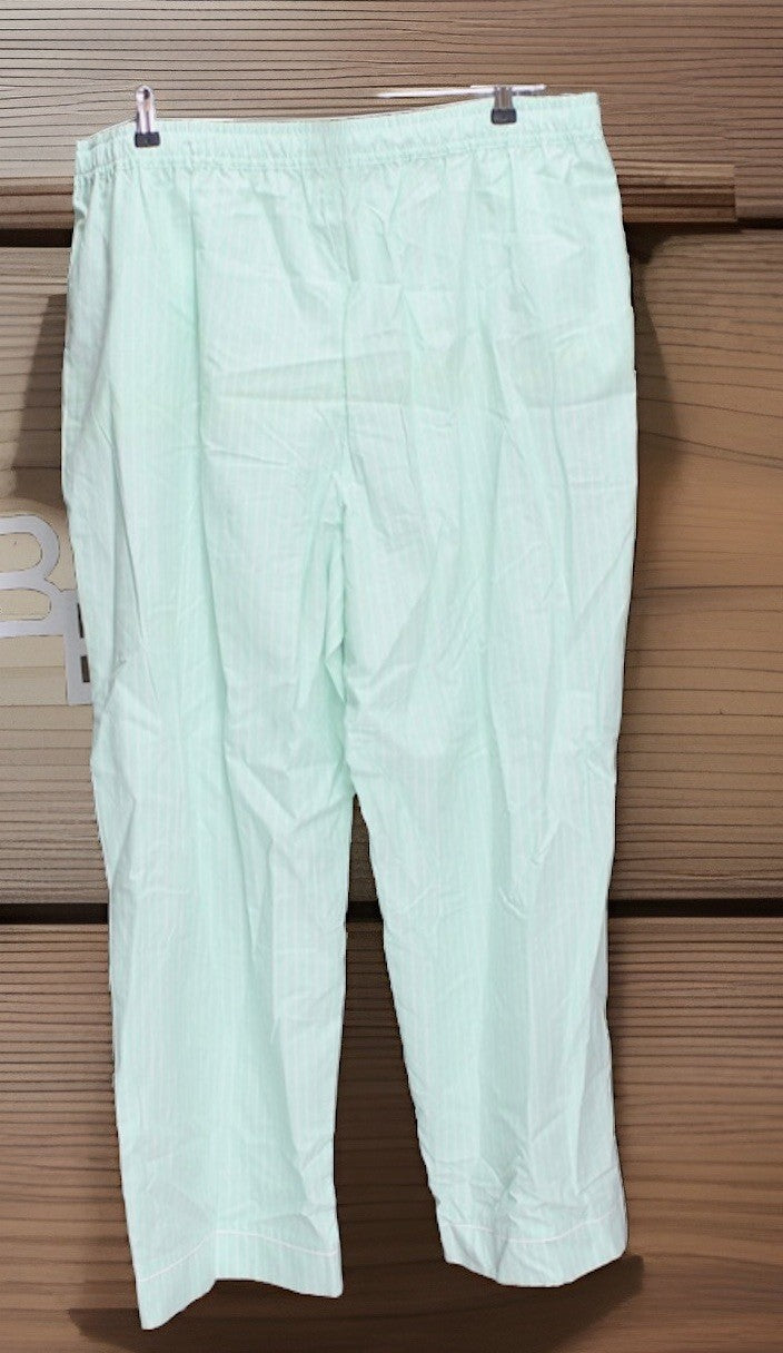 State of Day Women's Printed Poplin Pajama Pants - Tea Green Size XL