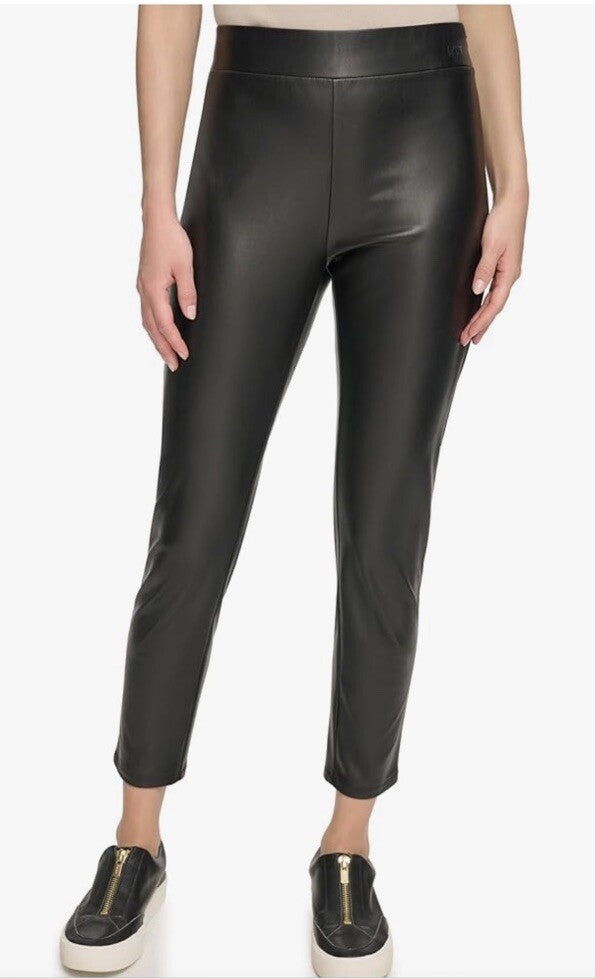 Women's DKNY Jeans Faux-Leather Ankle-Leggings Black Size large