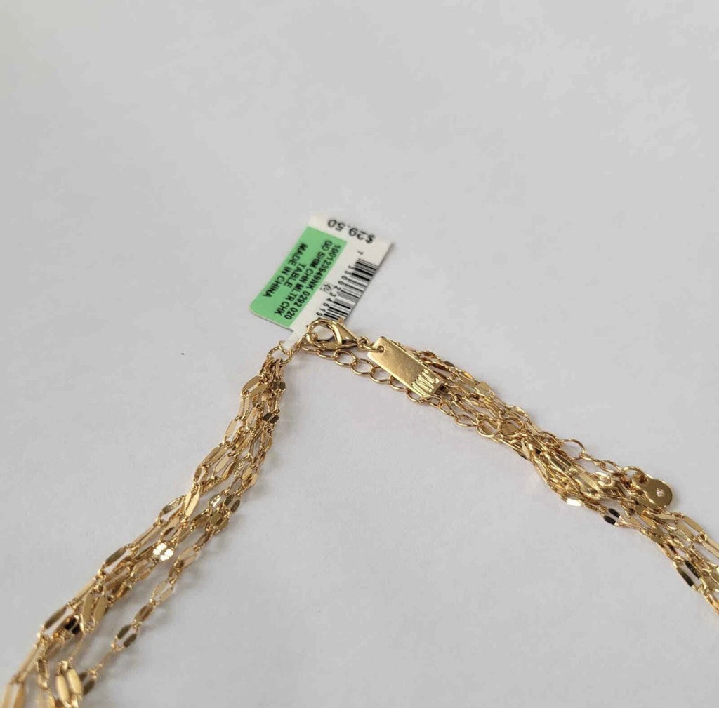 Inc International Concepts Gold-Tone Shimmer Chain Multi-Row Necklace, 16″ + 3″