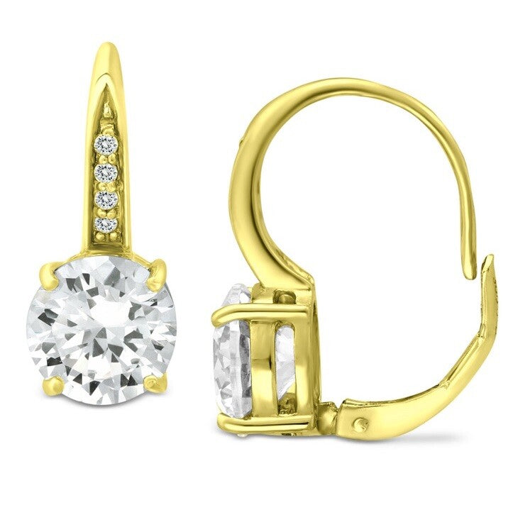 Giani Bernini Cubic Zirconia Leverback Earrings In 18k Gold Over Sterling 