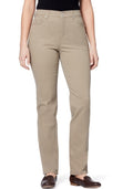 Gloria Vanderbilt Women's Amanda Colored Twill Straight-Leg Jeans Hazelnut 4