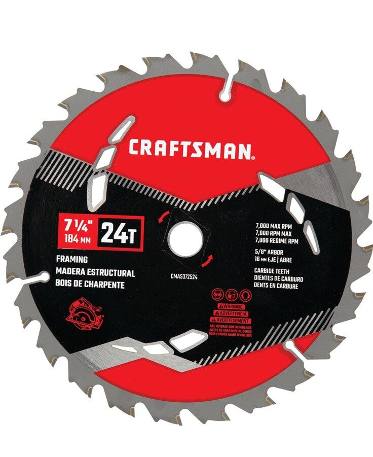 Craftsman 7-1/4-in 24-Tooth Rough Finish Carbide Circular Saw Blade