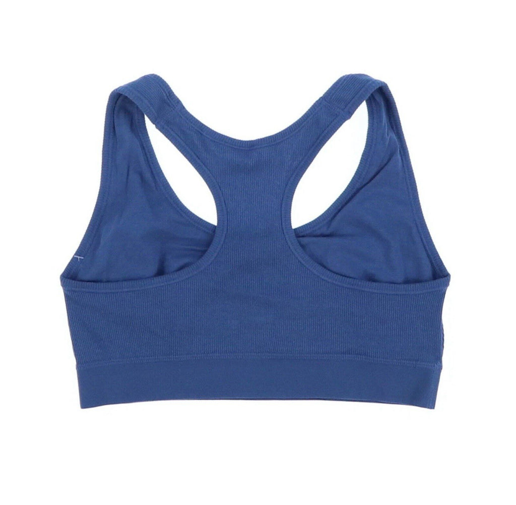 GAP GapBody Women's Ribbed Logo Comfort Racerback Bralette, Blue XL