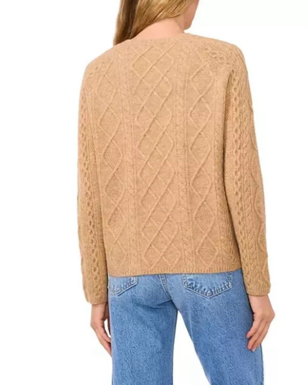 Vince Camuto Women's Warm Cozy CABLE SWEATERSC 2895 LATTE HEATHER