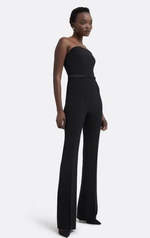 Safiyaa BLACK Women's Myrine Strapless Flare Jumpsuit Black US 4