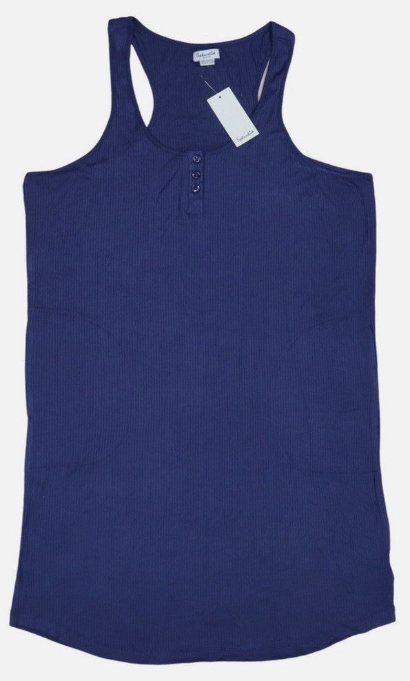 Splendid Women's Sleeveless Racerback Tank Nightgown Blue XL