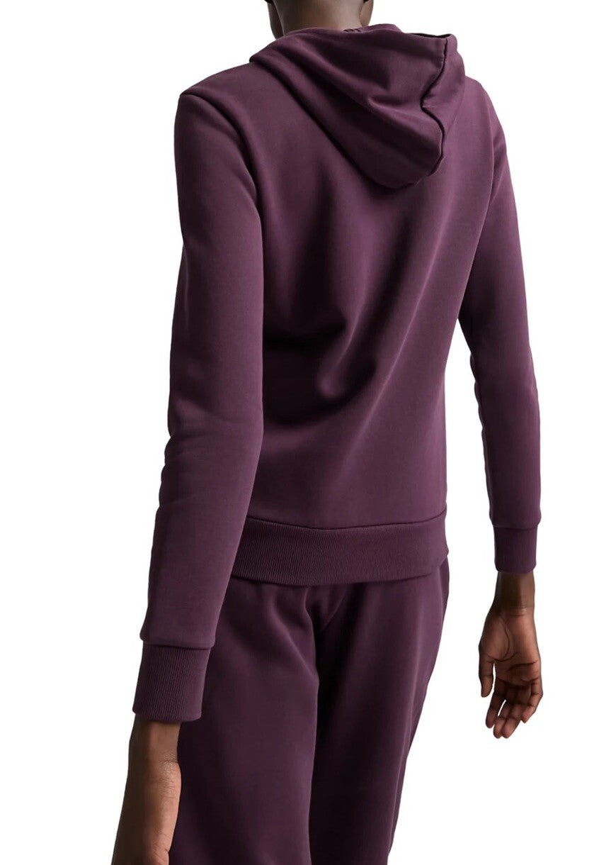 Puma Women's Essential+ Logo Fleece Hoodie Plum Color Size M