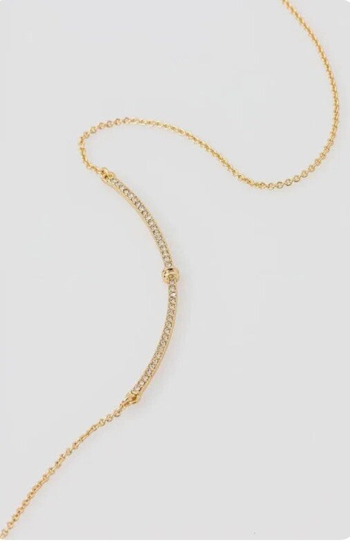 Ralph Lauren Women's Pave Curved Bar Statement Necklace