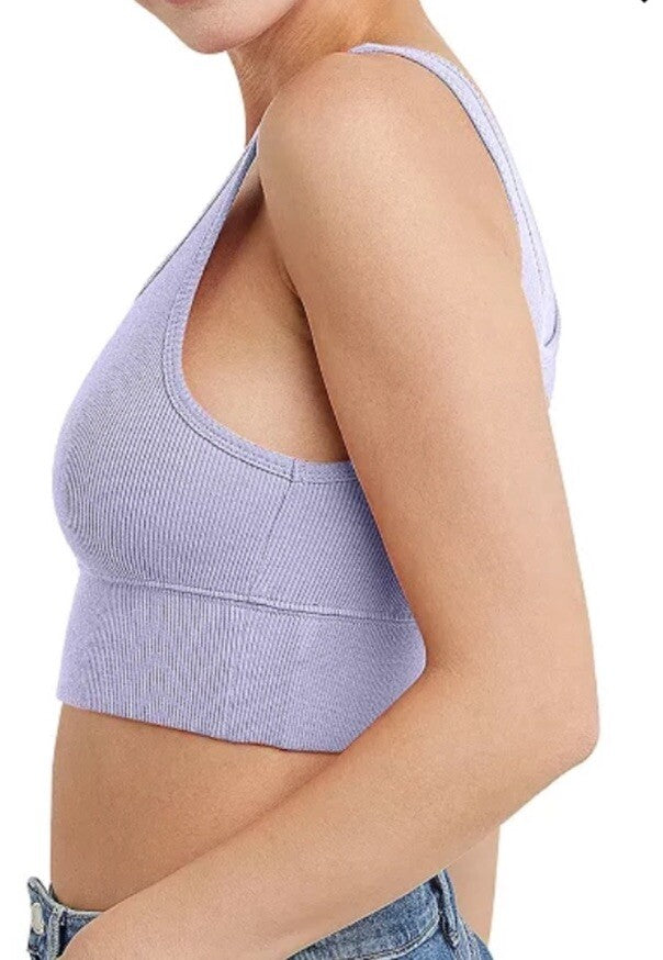 Women's Originals Cozywear Ribbed Longline Bralette OG116 Purple L