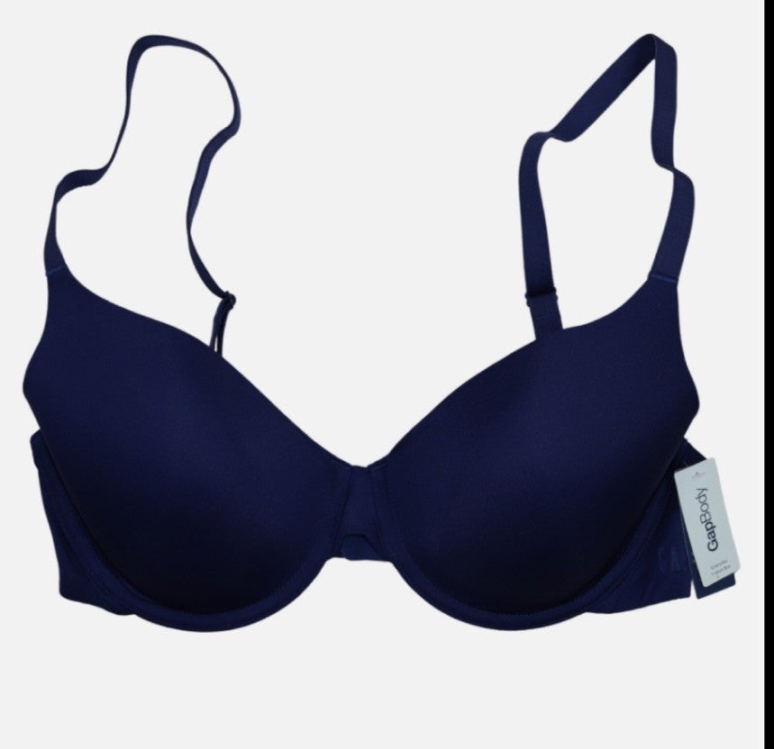 Gap Underwire T Shirt Bra 34C Convertible Everyday Navy GapBody GPW00351