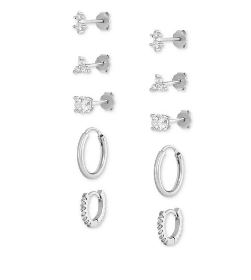 Giani Bernini Cubic Zirconia Earrings 5 Pairs 
