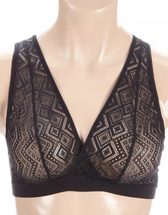 DKNY Pure Lace Bralette DK7596 Black Size S 