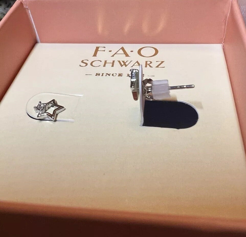 F. A. O Schwarz Sterling Silver Star Earings