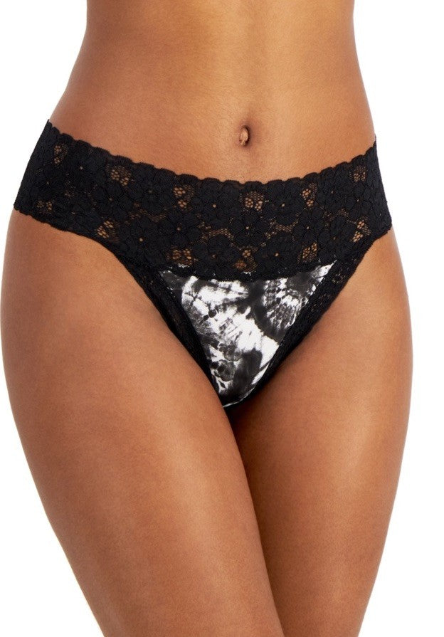 Jenni Women's Lace-Trim Thong Underwear Pinwheel Tiedye XXXL