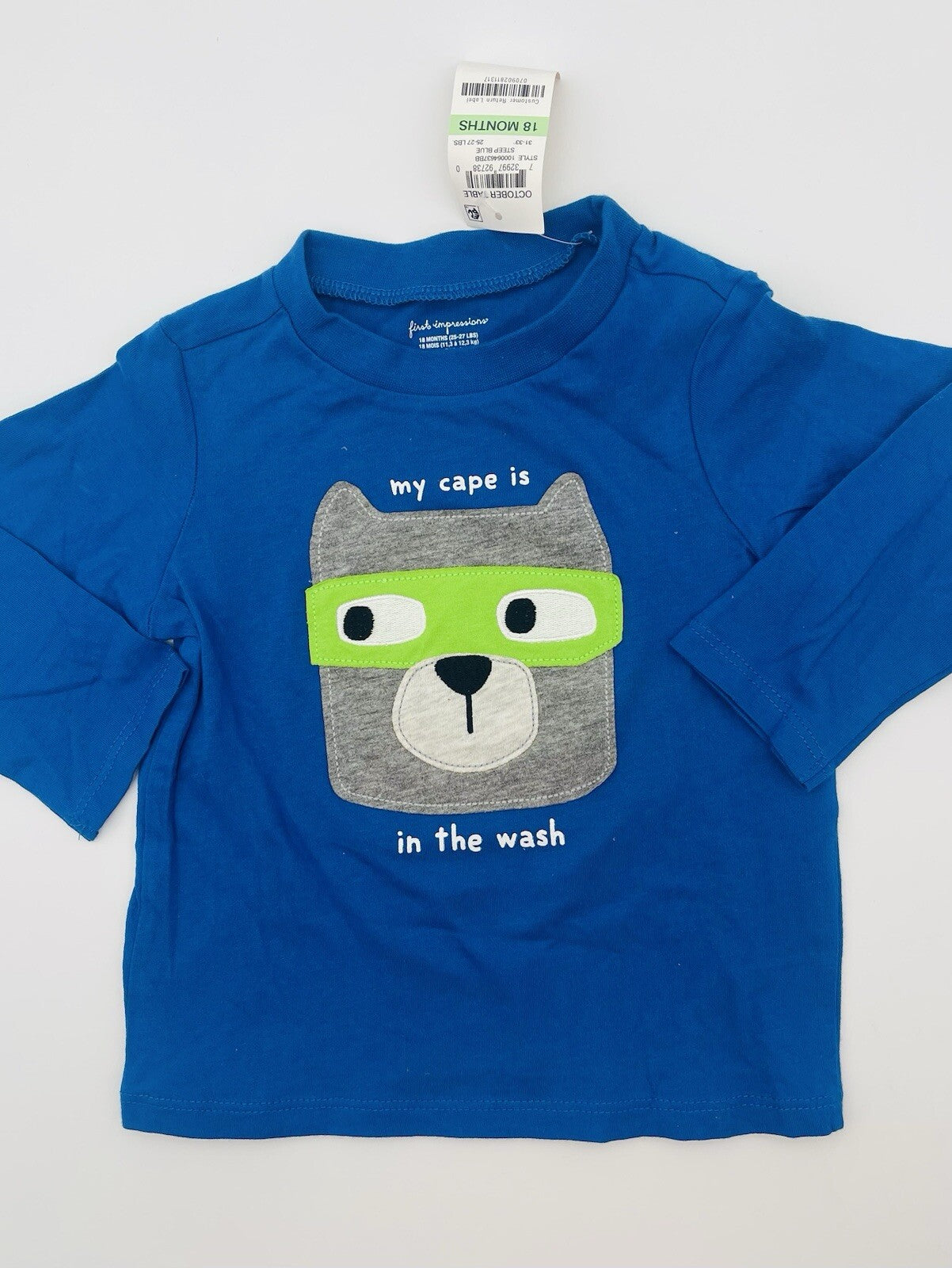 FIRST IMPRESSIONS Baby Boys Graphics T-Shirt Blue 6-9