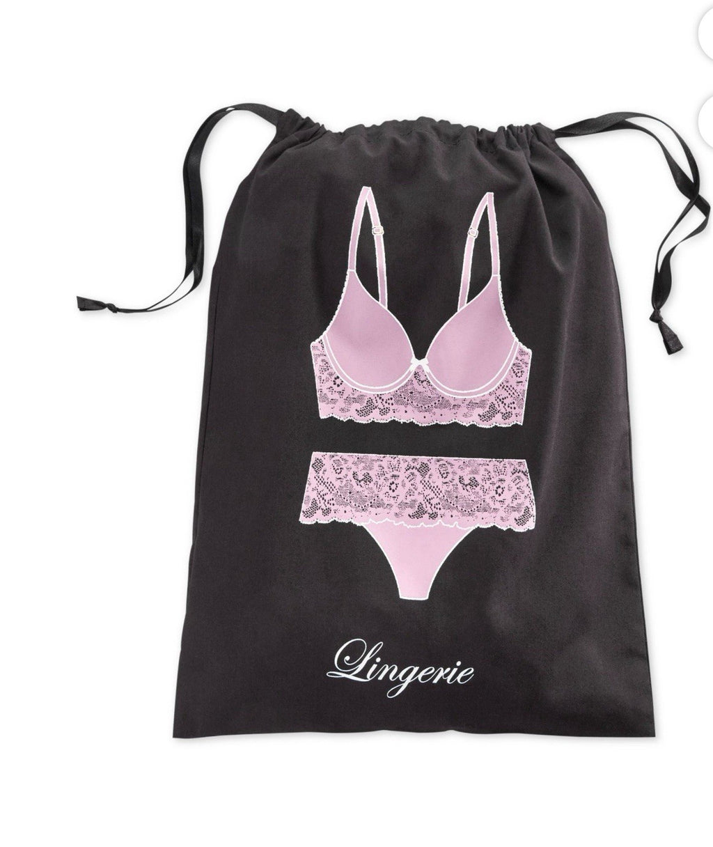 INC International Concepts Lingerie Bag (Black/Pink, Regular)