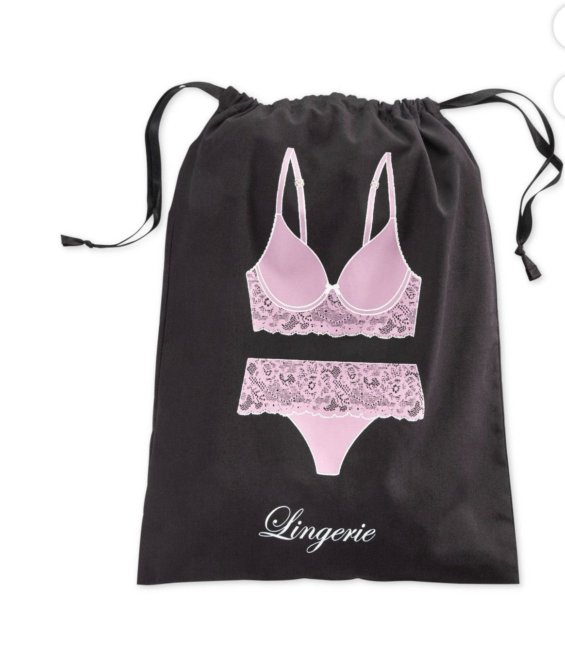 INC International Concepts Lingerie Bag (Black/Pink, Regular)