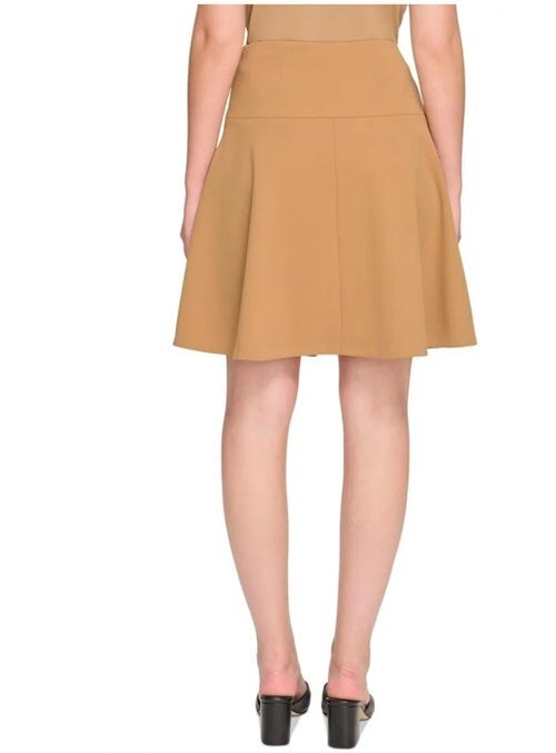 Calvin Klein Women's Brown Scuba-Crepe A-Line Skirt Petite Size 2P