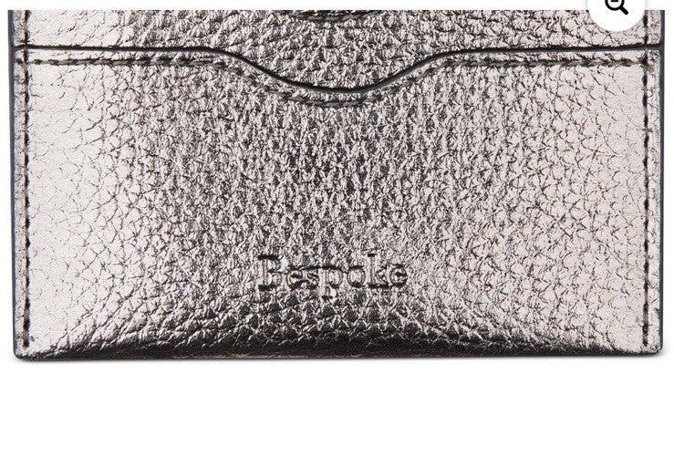 Bespoke Men’s Gunmetal Silver Faux Leather Pebble Card Holder