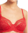 Lauren Ralph Lauren 36DD Bra Red Lace Unlined Full Coverage