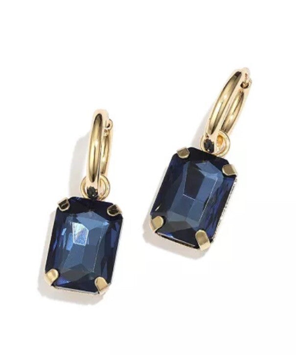 Unwritten Multi-Color Glass Mix and Match Hoop Earring Set - Gold