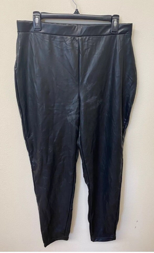 Nina Parker Womens Faux Leather Formal Skinny Leg Pants OX