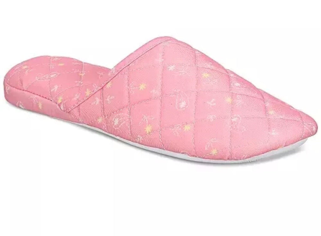 Charter Club Quilted Paisley Floral Slippers Women's L 9-10 Pink Paisley Slip-On