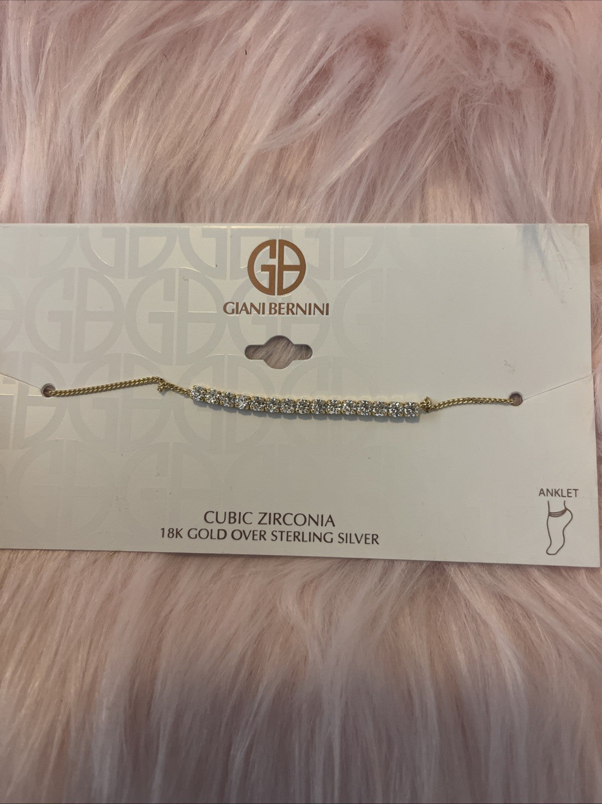 Giani Bernini Cubic Zirconia Linear Ankle Bracelet, Created for Macy's - GOLD