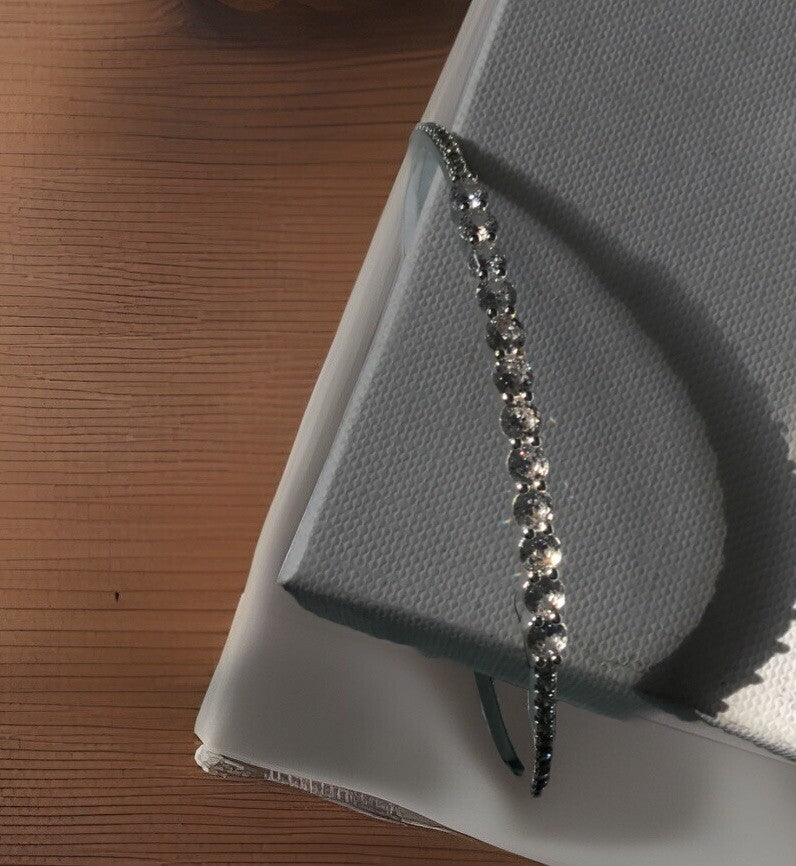 Anne Klein Silver-Tone Crystal Stone Thin Cuff Bracelet