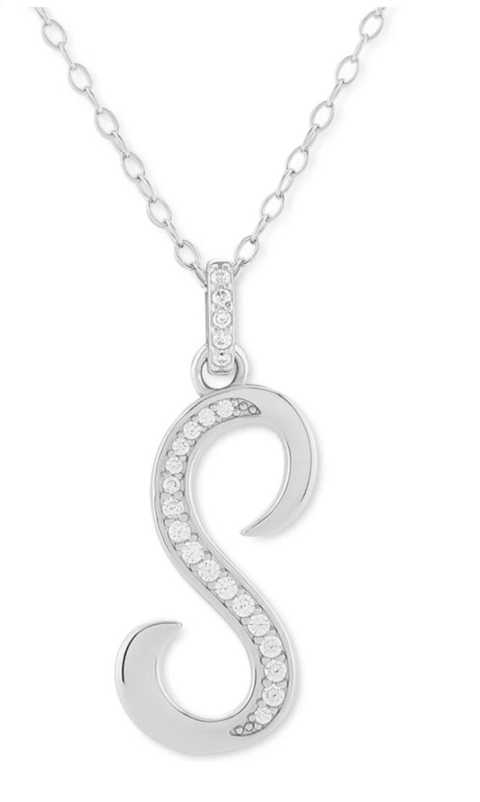 Holiday Lane Cubic Zirconia Initial Pendant Necklace 18k Gold-Plated  Sterling S