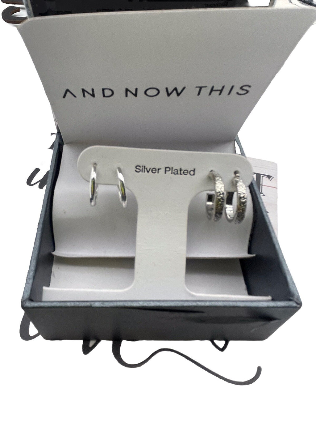 And Now This Silver Plated 2 Set Of Hoop Earrings 