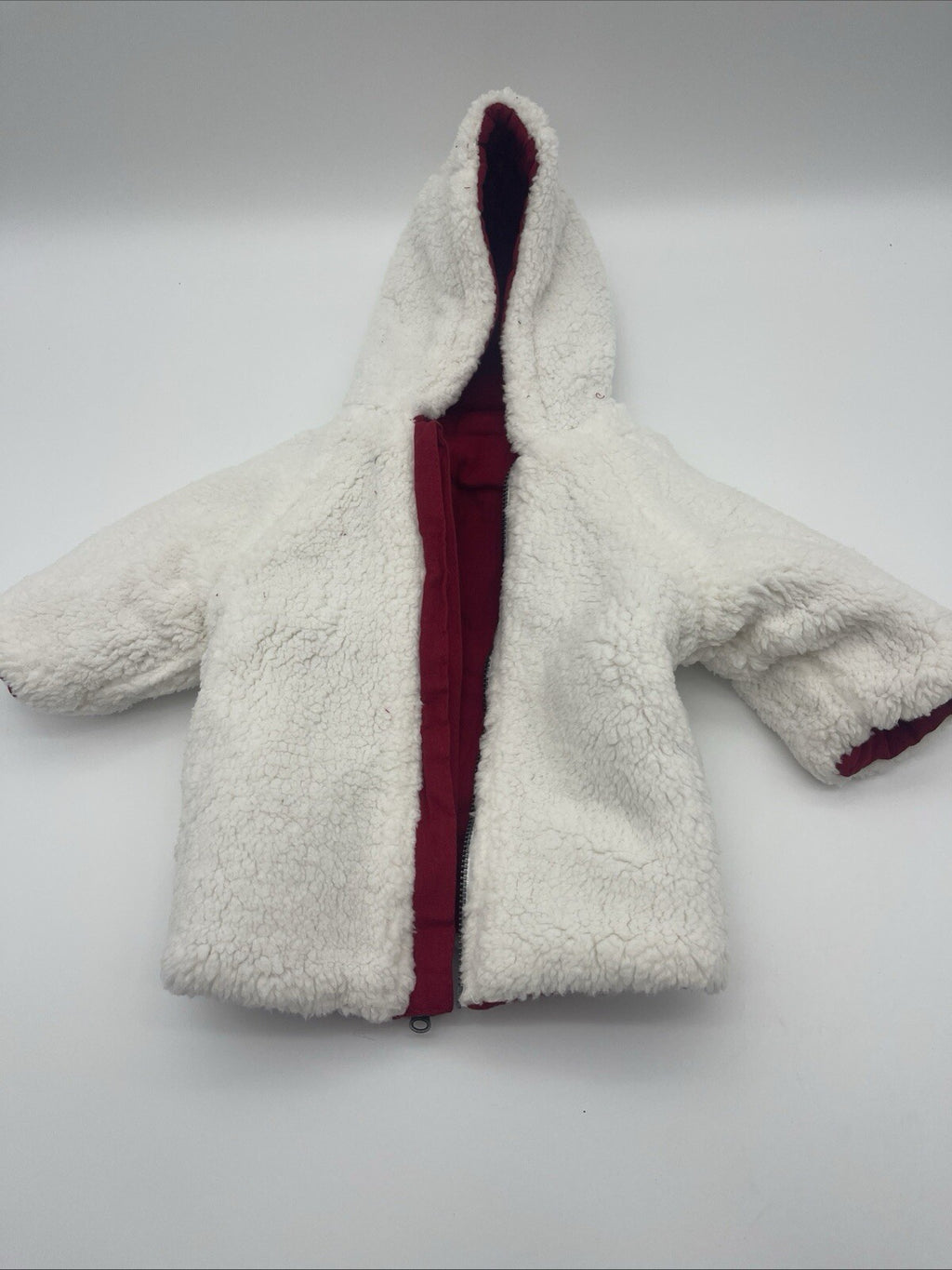First Impressions Baby Girl Dark Ruby  Reversible Winter Coat - Size 3-6M