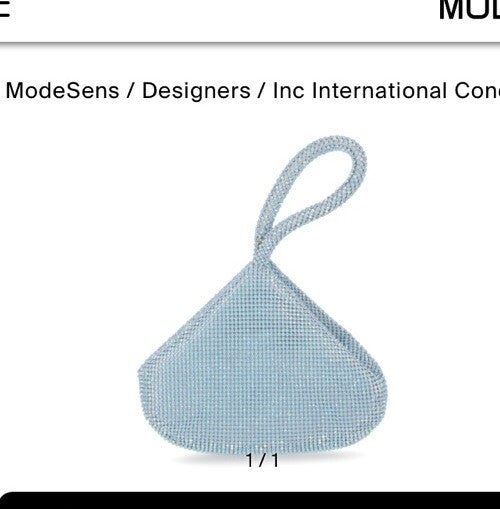 Inc International Concepts Doris Small Crystal Pouch LT BLUE 