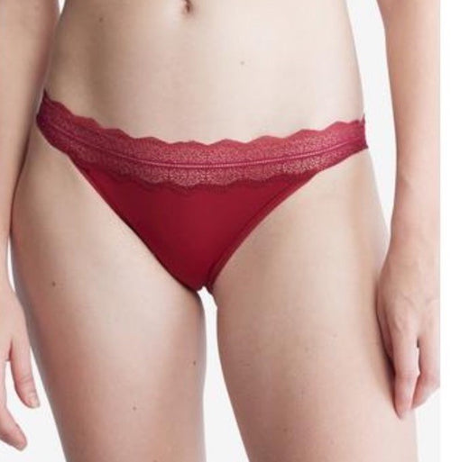 Calvin Klein Women's Lace Trim Bikini Underwear QD3838 M Red Carpet 