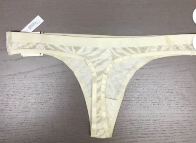 Jenni Womens Spandex Satin Trim Thong - Tiger M