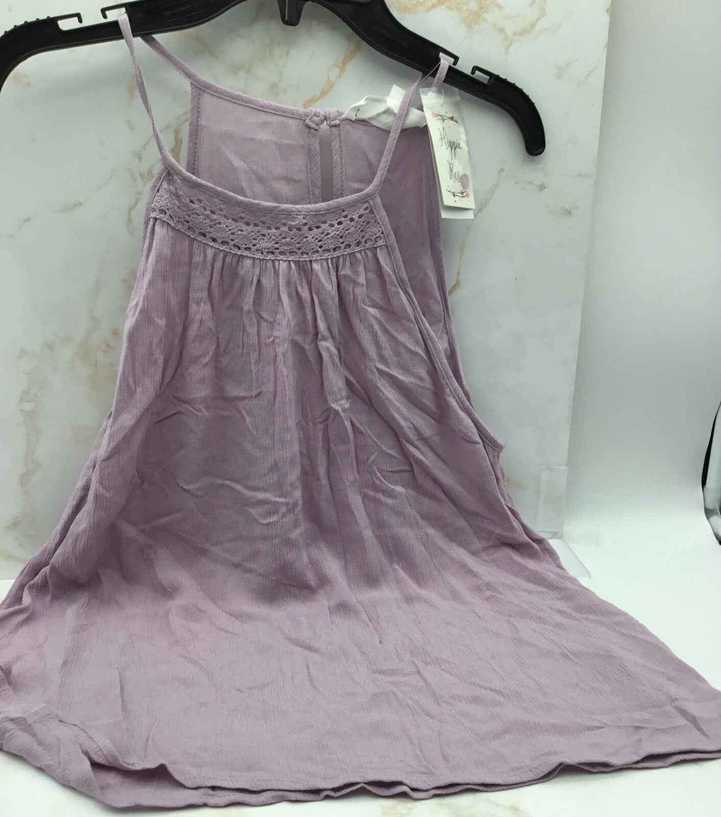 Hippie Rose Juniors Crochet Trim High Neck Tank Top Small