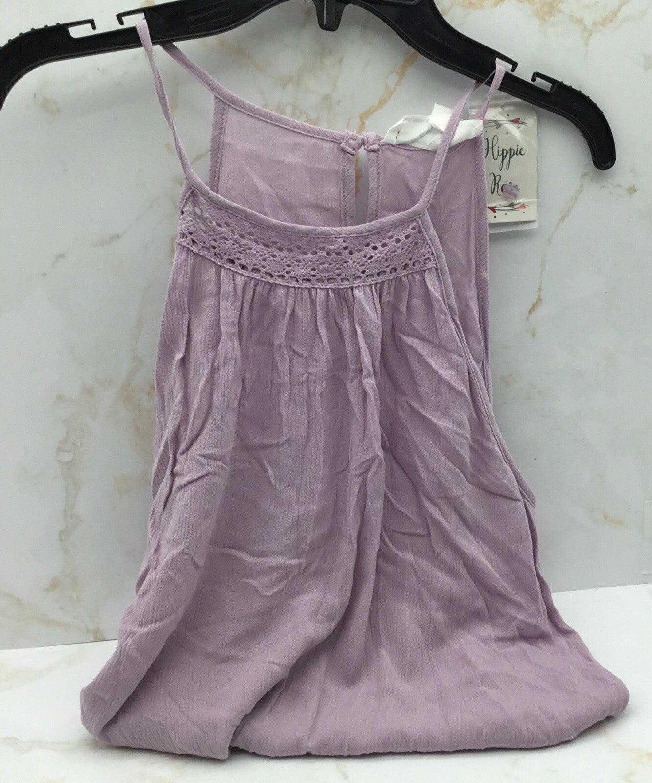 Hippie Rose Juniors Crochet Trim High Neck Tank Top Small