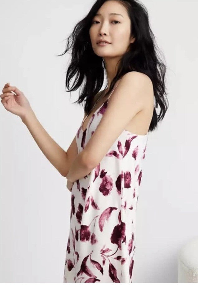 State of Day Women's Crepe de Chine Chemise Wtrcolor Floral XL