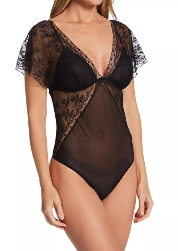 WACOAL Black Lifted In Luxury Lace Thong Bodysuit  Black M