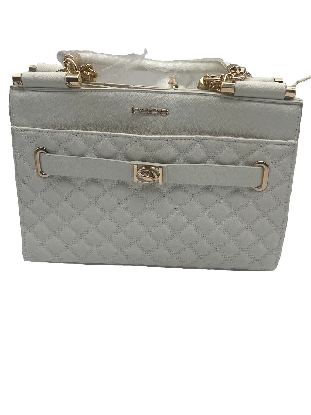 Bebe Alex Quilted Satchel Bag With Car Holder $129