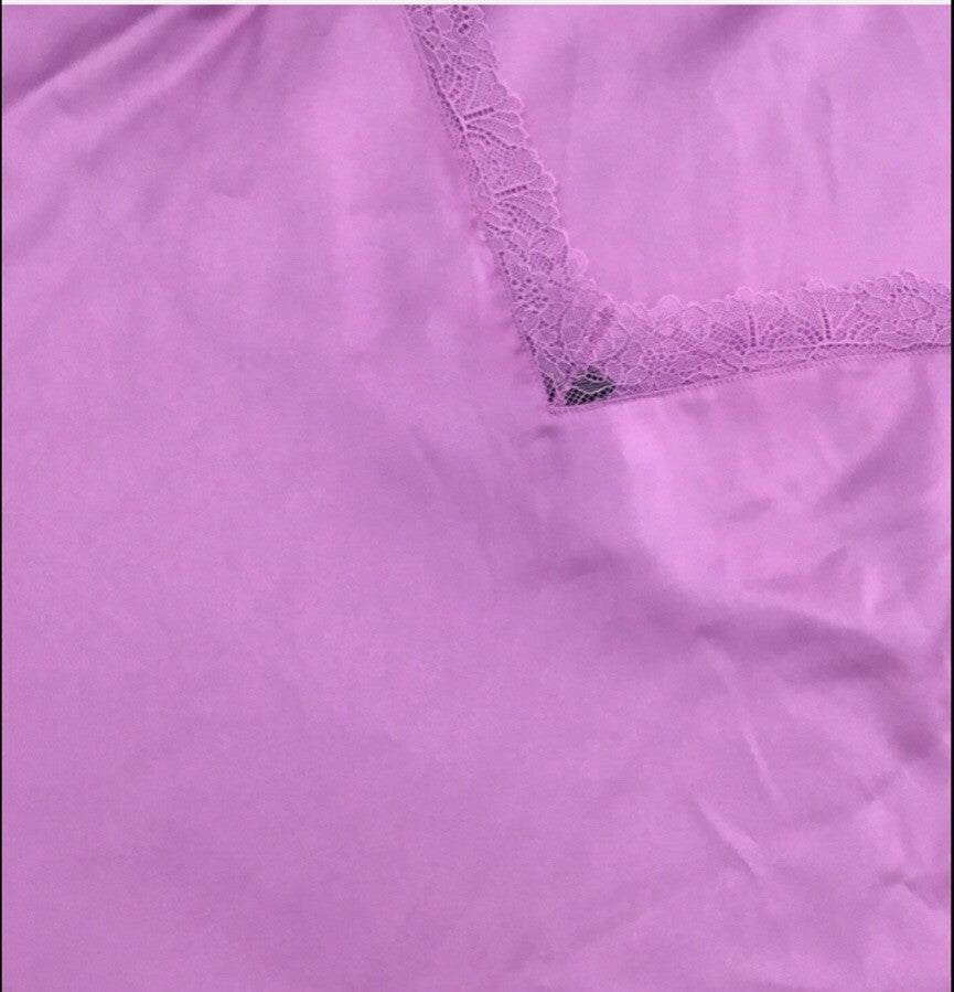I.n.c. International Concepts Women's Satin Lace-Trim Chemise, Lilac, XL