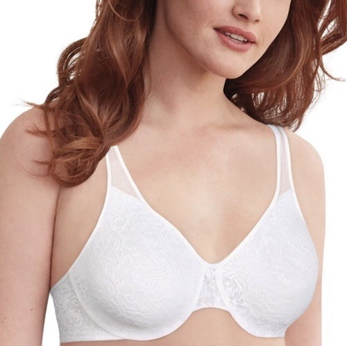 Bali Passion for Comfort Seamless Underwire Minimizer Bra Lace White 44C