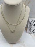 Kendra Scott Gold Tone Double Strand Chain Necklace with Stone  15-18” GORGEOUS