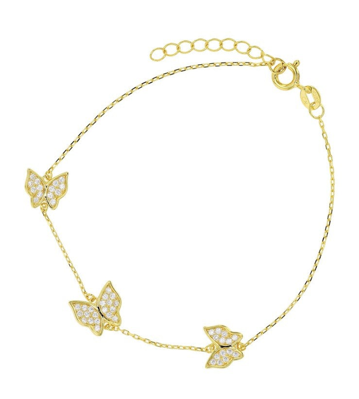Macys Butterfly Anklet 14k Gold Over Sterling 10in