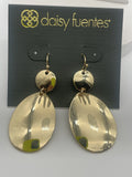 Daisy Fuentes Sparkly Teardrop circle Gold Tone dangle drop Earrings  New