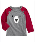 First Impressions Baby Boy's Teddy Bear Raglan T-Shirt Gray Size 18Months